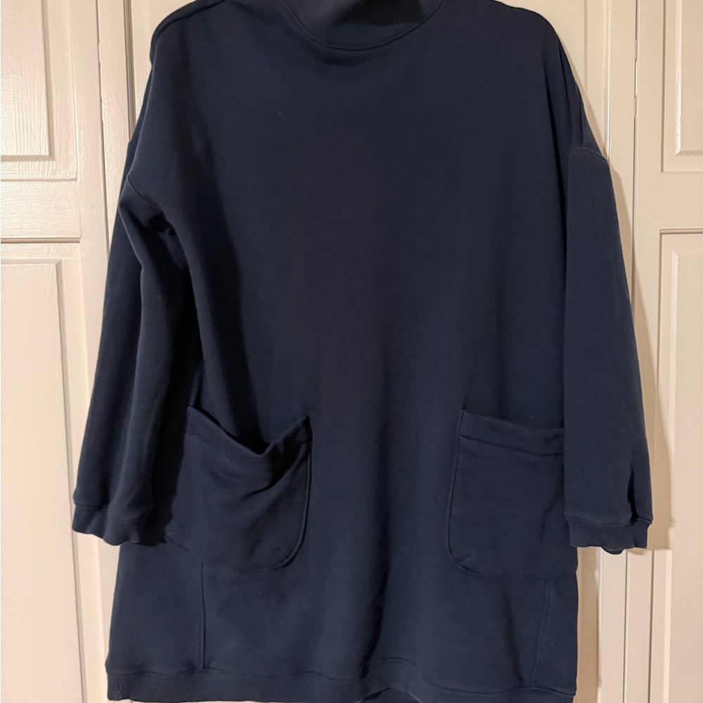 Tuckernuck Navy Porter Dress, Size Medium, Sweater/Sweatshirt Dress - Picture 5 of 6